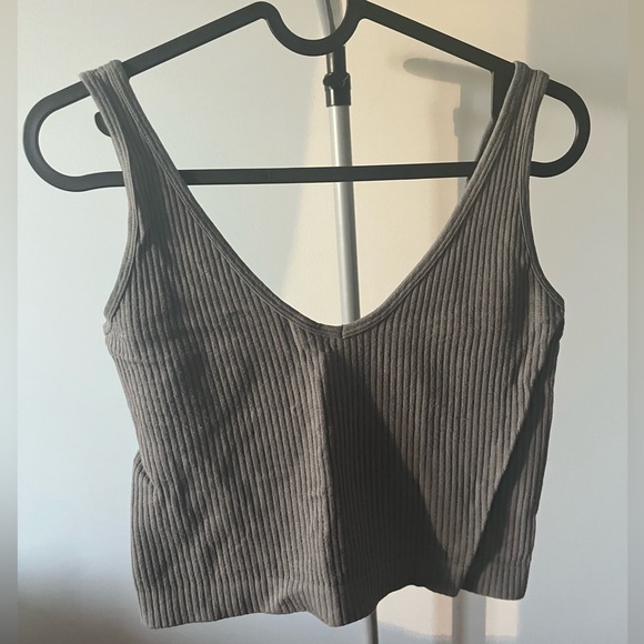 Free People Gray Ribbed Tank Top - Picture 3 of 4